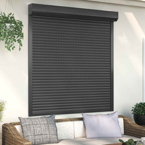 Vidaxl roljaloezie antraciet 140 x 150 cm aluminium en polyurethaan