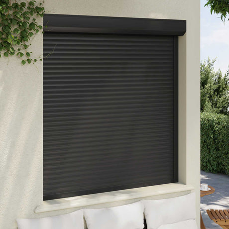 Vidaxl roljaloezie antraciet 140 x 150 cm aluminium en polyurethaan