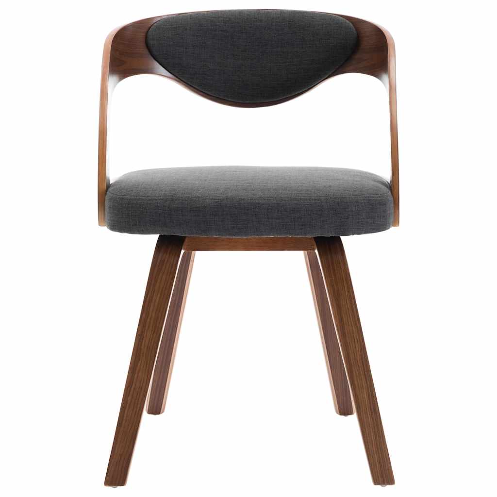 Vidaxl eetkamerstoelen 2 st gebogen hout en stof donkergrijs