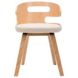 Vidaxl eetkamerstoelen 2 st gebogen hout en kunstleer crèmekleurig