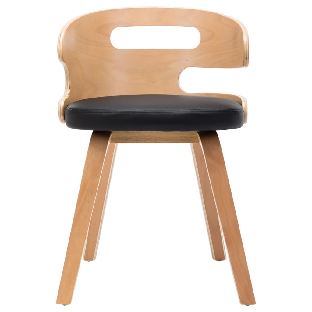 Vidaxl eetkamerstoelen 2 st gebogen hout en kunstleer
