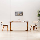 Vidaxl eetkamerstoelen 2 st gebogen hout en kunstleer crèmekleurig