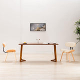 Vidaxl eetkamerstoelen 2 st gebogen hout en kunstleer crèmekleurig