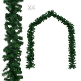 Vidaxl Weihnachten Girlanden 4 ST 270 cm PVC Grün