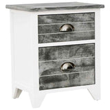 Vidaxl nachtkastje 38x28x45 cm paulowniahout grijs en wit