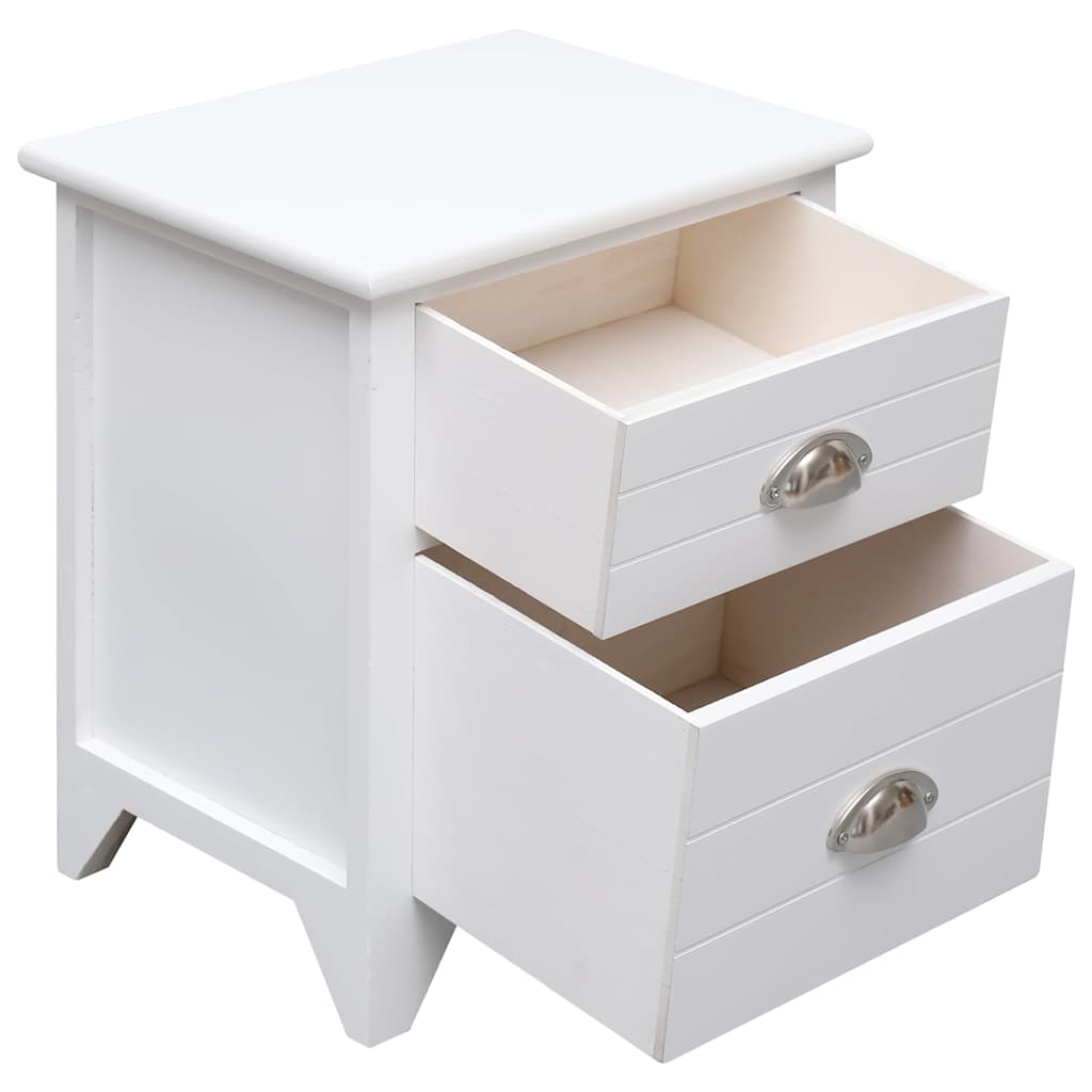 Vidaxl nachtkastje 38x28x45 cm paulowniahout wit