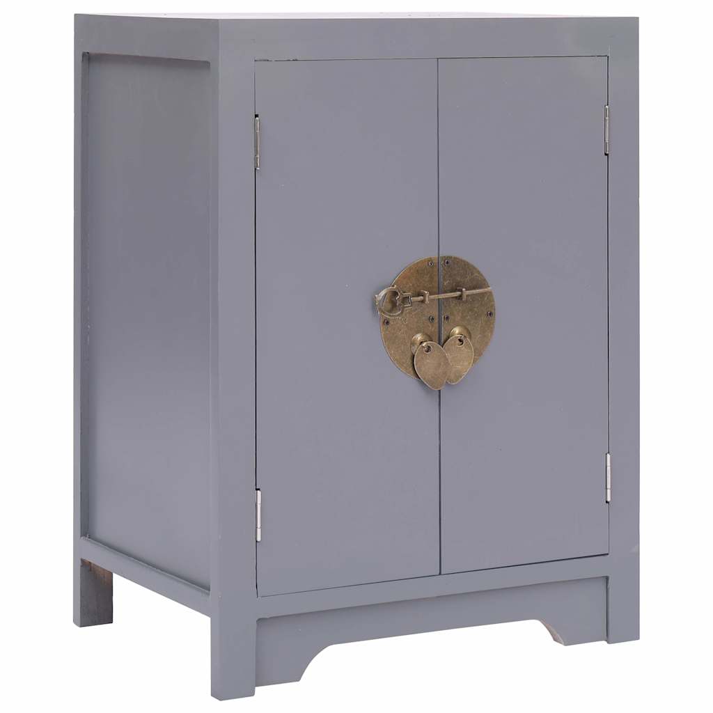 Vidaxl nachtkastje 38x28x52 cm paulowniahout grijs