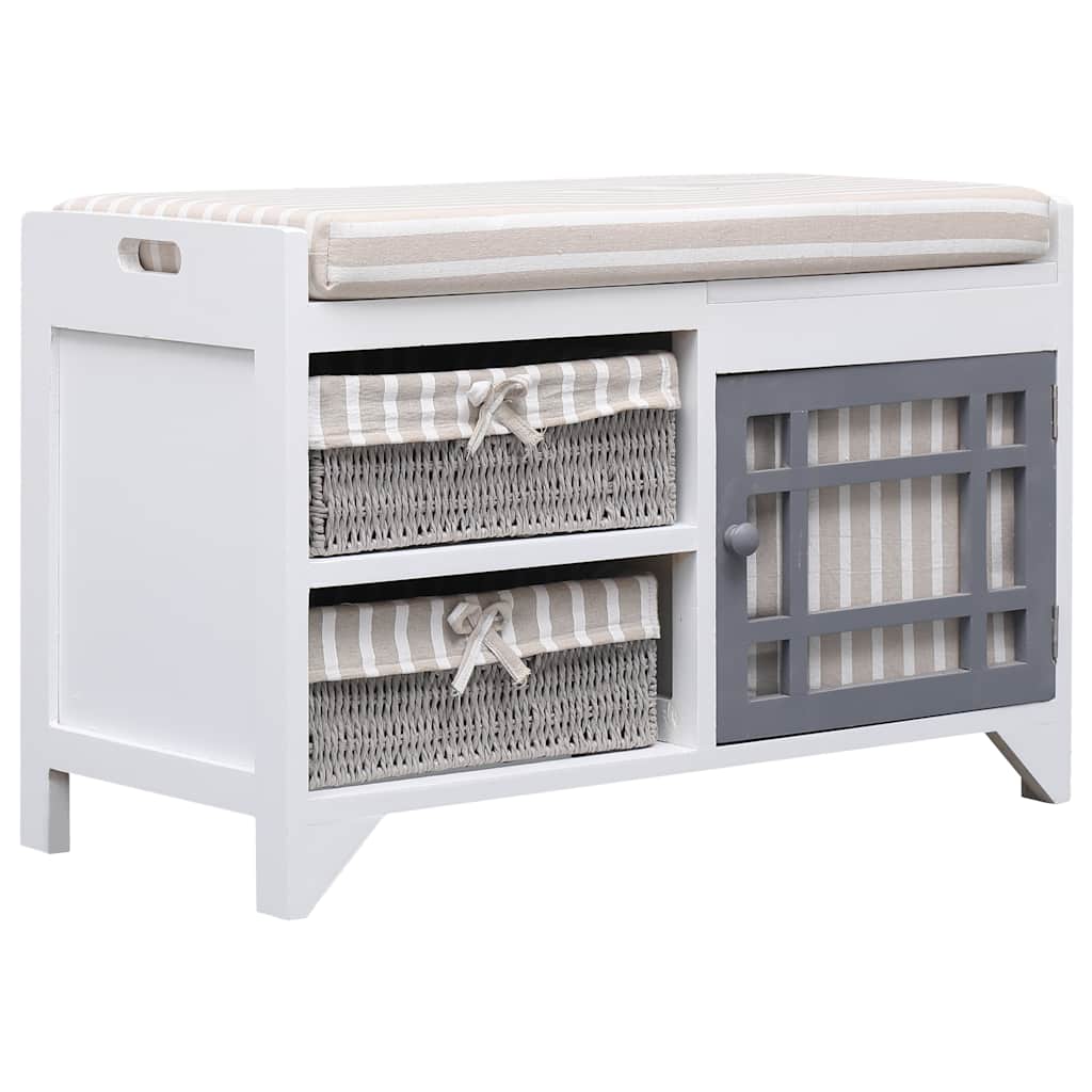 Vidaxl halbank 70x33,5x45 cm paulowniahout wit