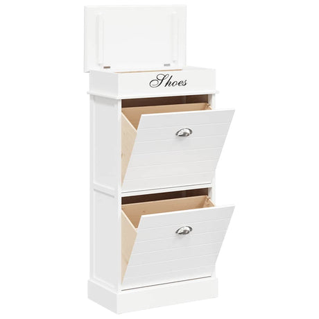 Vidaxl Schuhschrank 50x28x98 cm Paulowniahout Weiß