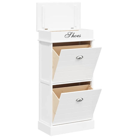 Vidaxl Schuhschrank 50x28x98 cm Paulowniahout Weiß