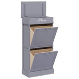 Vidaxl Schuhschrank 50x28x98 cm Paulowniahout Grau