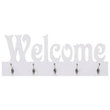 Vidaxl Wall Coat Rack Begrüßung 74x29.5 cm Weiß