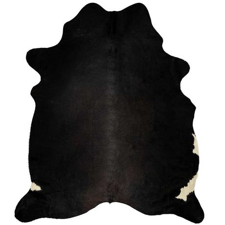 VidaXL Teppich 150x170 cm echtes Rindsleder schwarz
