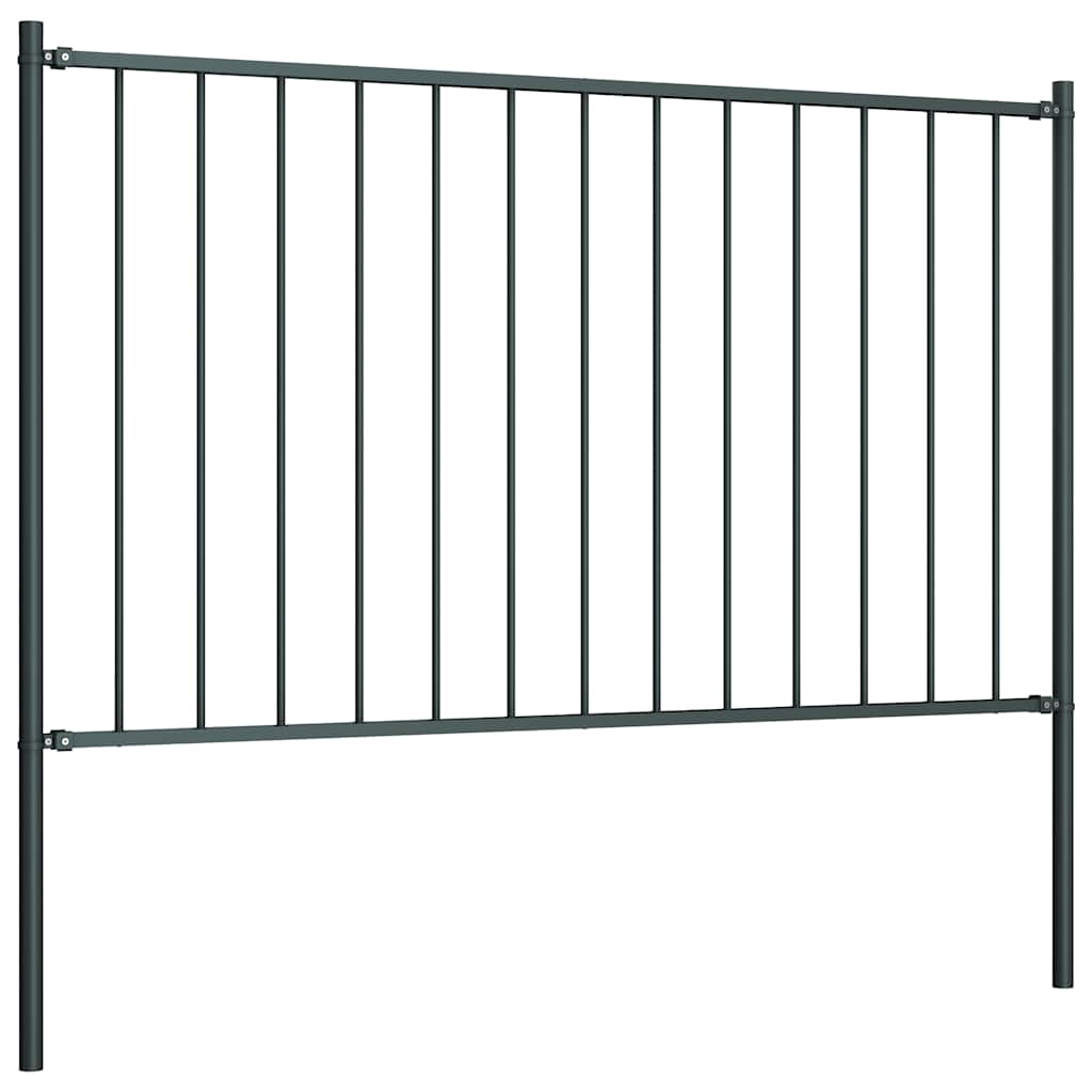 Vidaxl HEK -Panel mit Posts 1,7x0,75 m Pulver -bewegtem Stahl -Anthrazit
