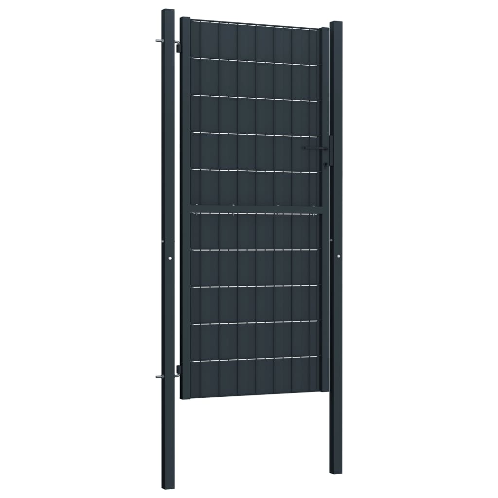 VidaXL Tor 100x204 cm PVC und Stahl Anthrazit