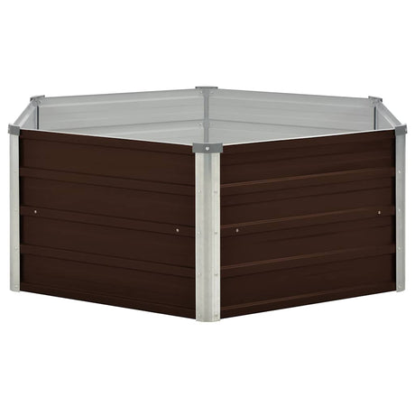 Vidaxl -Pflanzer erhoben 129 x 129 x 46 cm verzinkter Stahlbraun