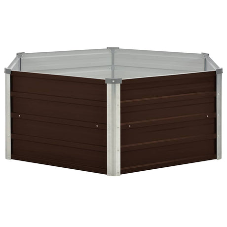 Vidaxl -Pflanzer erhoben 129 x 129 x 46 cm verzinkter Stahlbraun