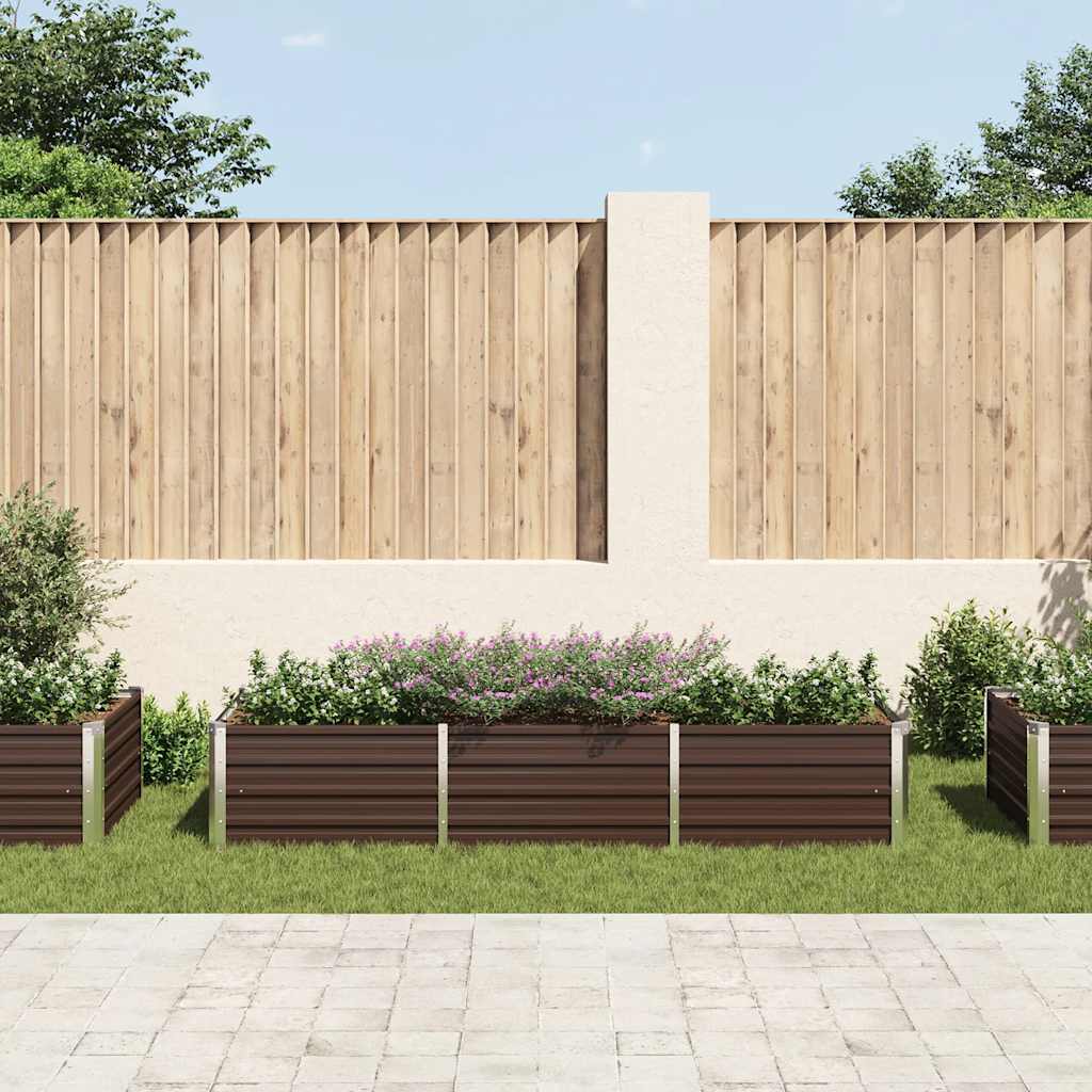 Vidaxx Pflanzgefäß erhöht 240x80x45 cm verzinkter Stahl braun