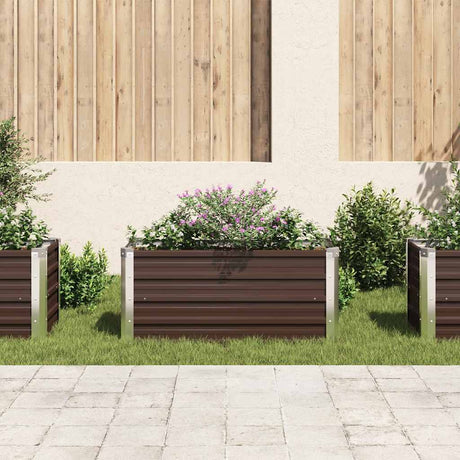 VIDAXL -Pflanzer eingefügt 100x40x45 cm verzinkter Stahlbraun