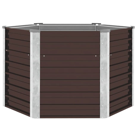 VIDAXL -Pflanzer erhoben 129x129x77 cm verzinkter Stahlbraun