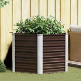 VIDAXL -Pflanzer erhoben 129x129x77 cm verzinkter Stahlbraun