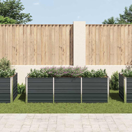VIDAXL -Pflanzer erhöhte 240 x 80 x 77 cm verzinkte Stahl -Anthrazit