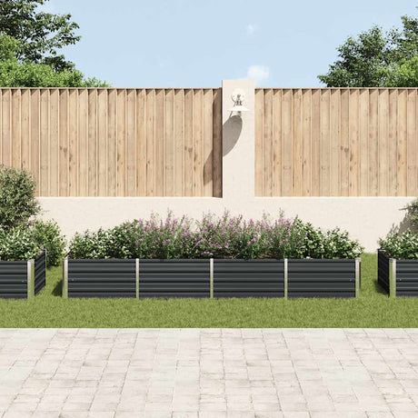 VIDAXL -Pflanzer eingefügt 320x80x45 cm verzinkter Stahl -Anthrazit