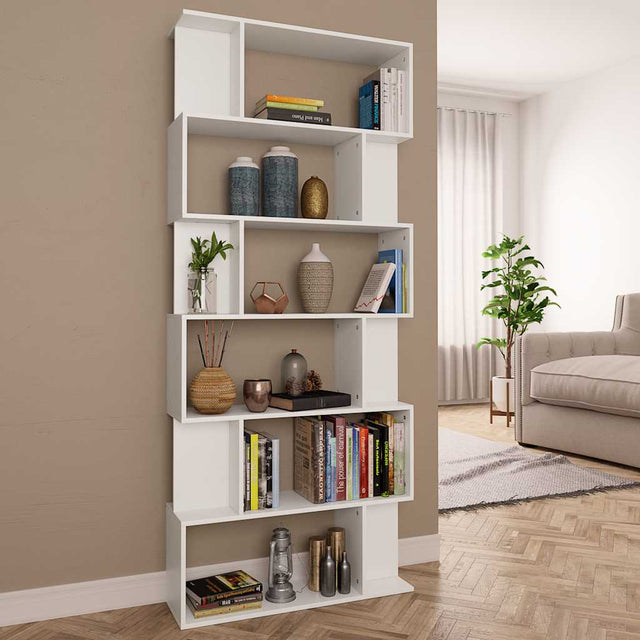 Vidaxl boekenkast kamerscherm 80x24x192 cm bewerkt hout wit