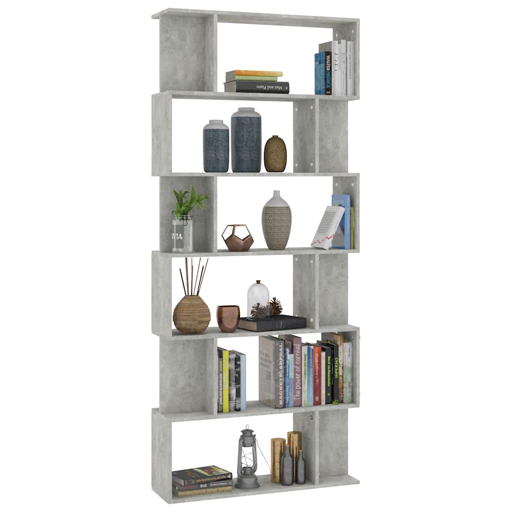 Vidaxl boekenkast kamerscherm 80x24x192 cm bewerkt hout betongrijs