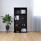Vidaxl boekenkast dressoir 66x30x130 cm bewerkt hout zwart