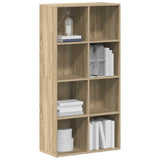 Vidaxl boekenkast dressoir 66x30x130 cm bewerkt hout sonoma eikenkleur