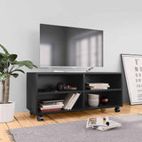 Vidaxl tv-meubel met wieltjes 90x35x35 cm bewerkt hout zwart