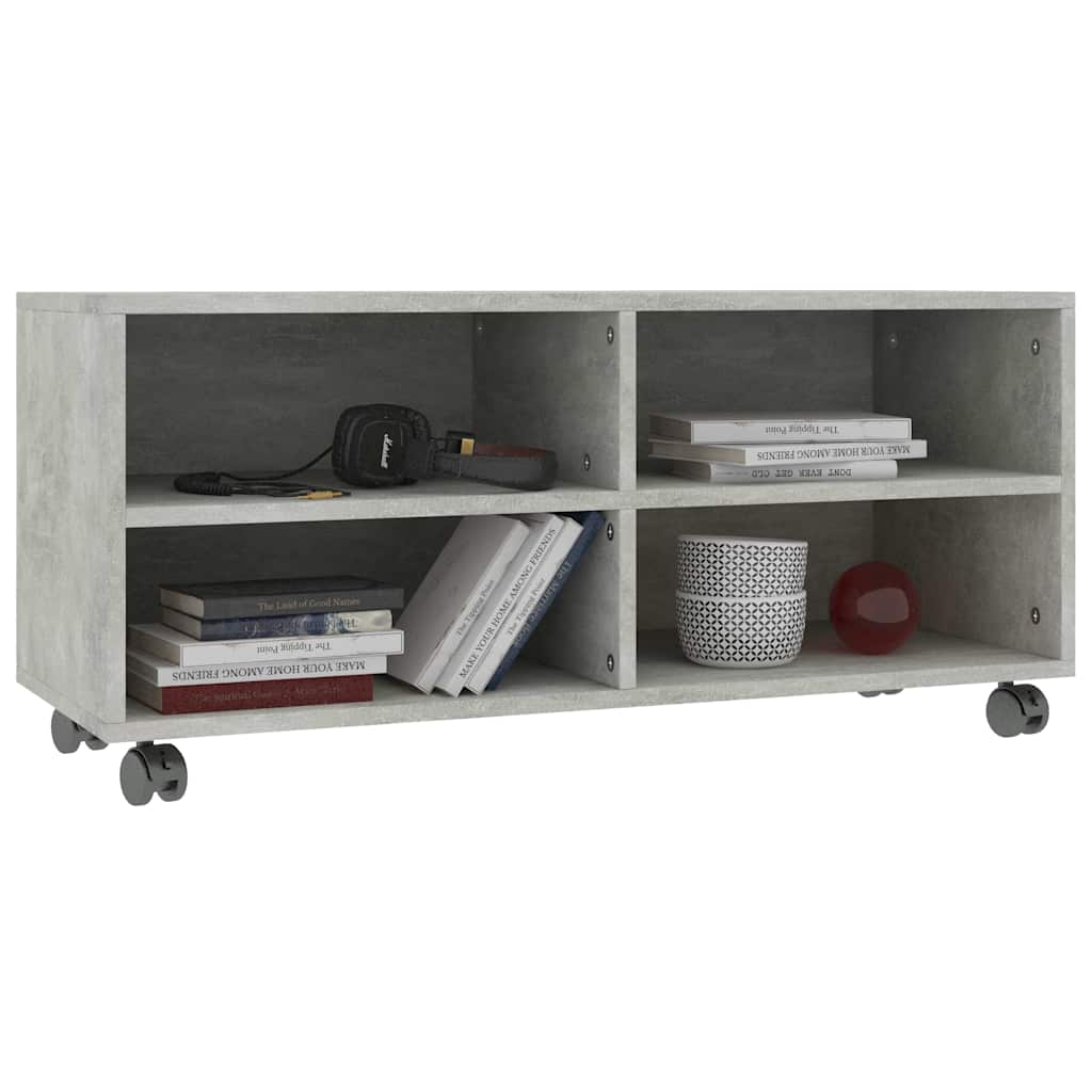 Vidaxl tv-meubel met wieltjes 90x35x35 cm bewerkt hout betongrijs