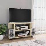 Vidaxl tv-meubel met wieltjes 80x40x45 cm bewerkt hout sonoma eiken