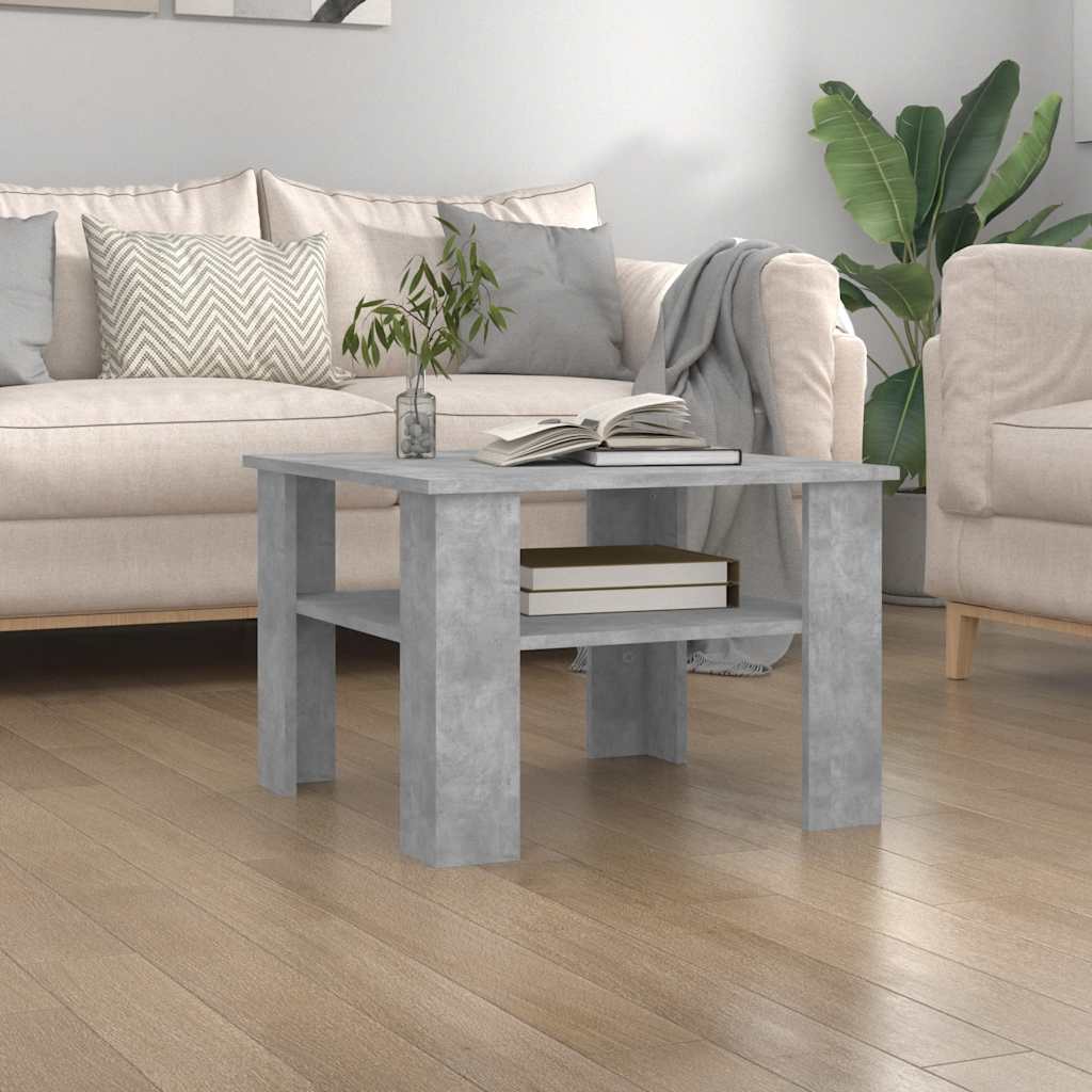 Vidaxl salontafel 60x60x42 cm bewerkt hout betongrijs