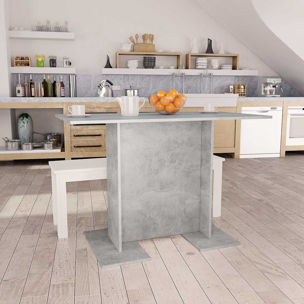 Vidaxl eettafel 110x60x75 cm bewerkt hout betongrijs