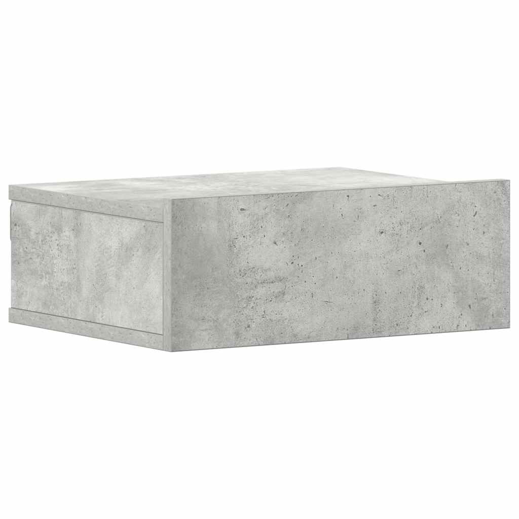 Vidaxl nachtkastje zwevend 40x30x15 cm bewerkt hout betongrijs