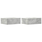 Vidaxl nachtkastjes 2 st zwevend 40x30x15 cm bewerkt hout betongrijs