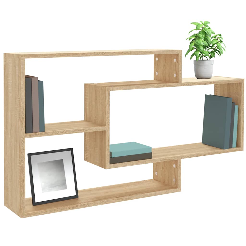 Vidaxl wandschappen 104x20x58,5 cm bewerkt hout sonoma eikenkleurig