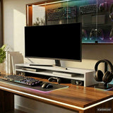 Vidaxl Monitor Standard 100x24x13 cm verarbeitetes Holz weiß