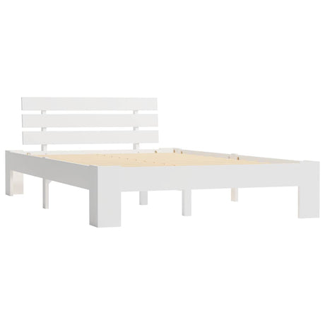Vidaxl bedframe met hoofdbord massief grenenhout wit 140x200 cm