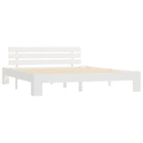 Vidaxl bedframe met hoofdbord massief grenenhout wit 160x200 cm