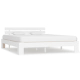 Vidaxl bedframe met hoofdbord massief grenenhout wit 180x200 cm
