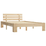Vidaxl bedframe met hoofdbord massief grenenhout wit 140x200 cm