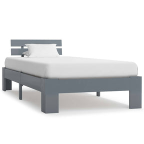Vidaxl bedframe massief grenenhout grijs 90x200 cm