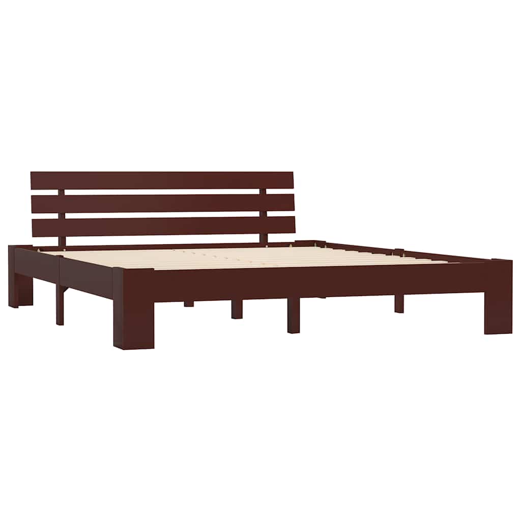 Vidaxl bedframe massief grenenhout donkerbruin 180x200 cm
