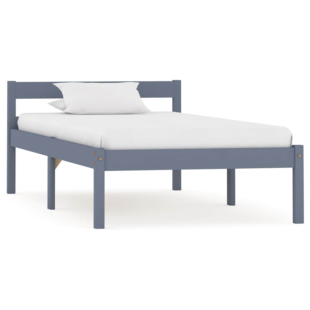 Vidaxl bedframe massief grenenhout grijs 100x200 cm