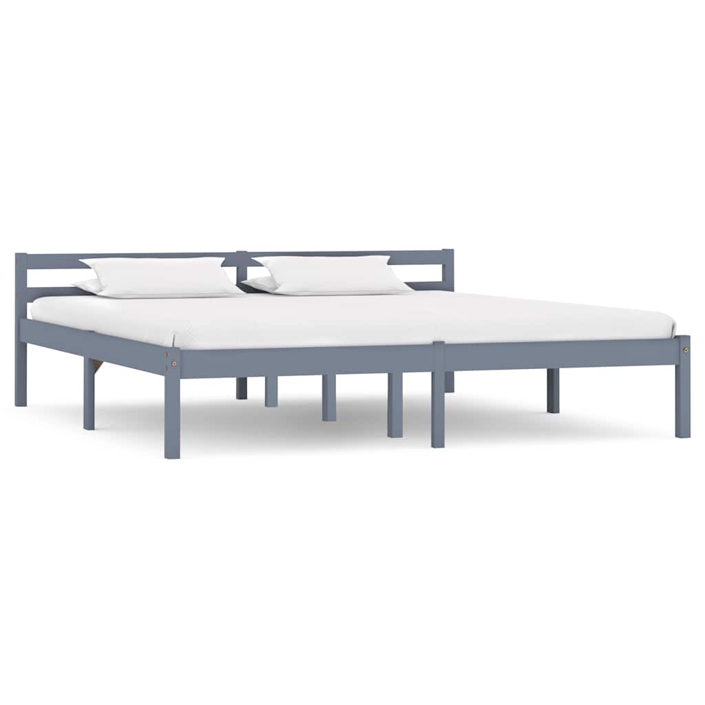 Vidaxl bedframe massief grenenhout grijs 180x200 cm