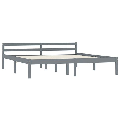 Vidaxl bedframe massief grenenhout grijs 180x200 cm