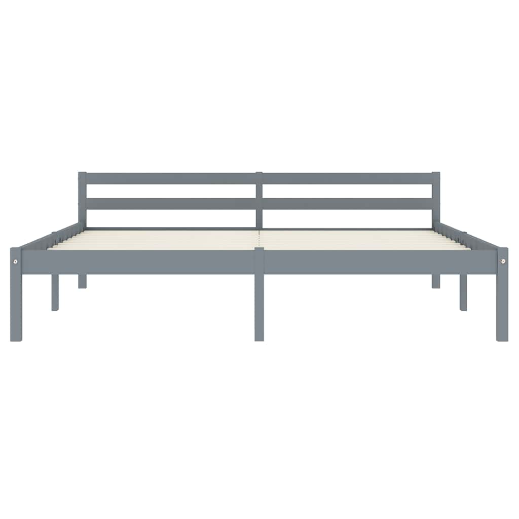 Vidaxl bedframe massief grenenhout grijs 180x200 cm